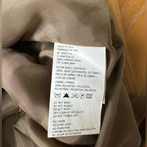 Hoss Intropia Goat Leather Short Sleeve Dress Size 36 US Size 4 Khaki Brown - Picture 10 of 16